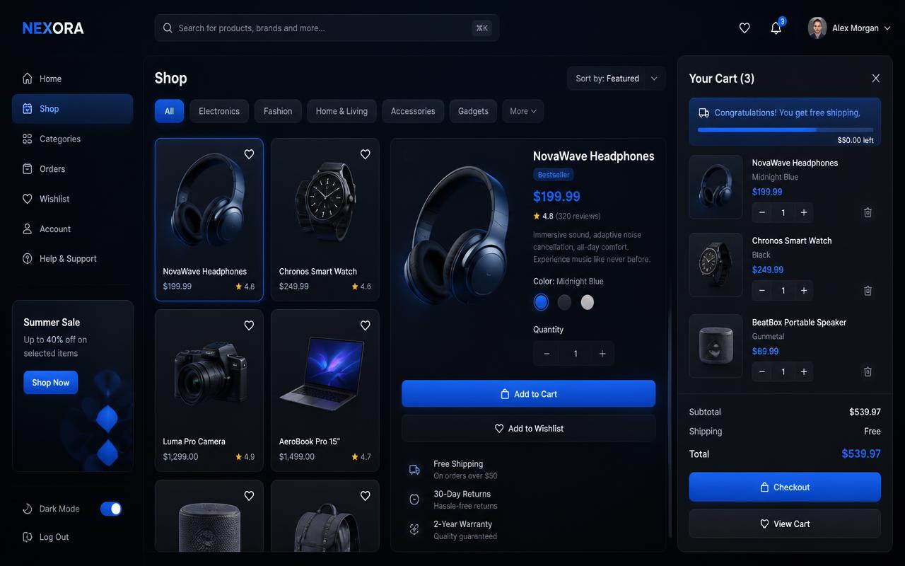 eCommerce Shopping Platform interface preview